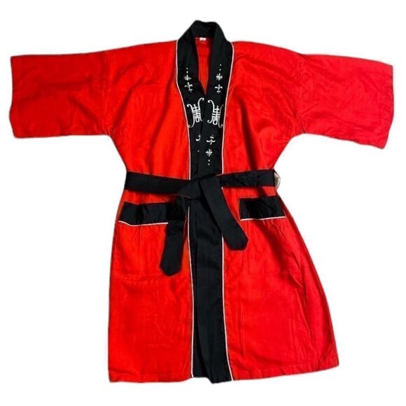 Vintage Child’s  Red and Black Japanese Kimono Size 10  - NWOT - Picture 1 of 5